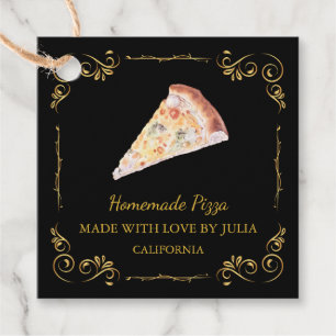 zelfgemaakte Pizza Square Hang Label