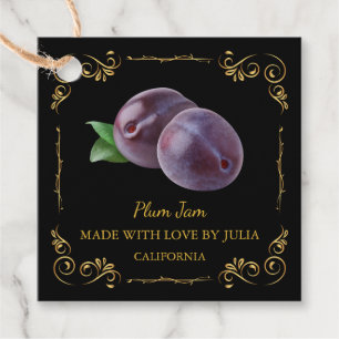 Zelfgemaakte Plum Jam Square Hang Label
