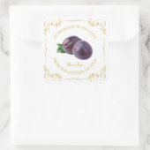  zelfgemaakte Plum Jam Square Label (Tas)