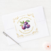  zelfgemaakte Plum Jam Square Label (Envelop)