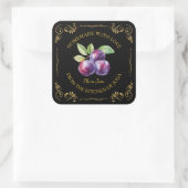 zelfgemaakte Plum Jam Square Label (Tas)