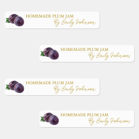 Zelfgemaakte Plum Jam Thin Label (Groep)