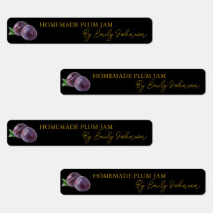 Zelfgemaakte Plum Jam Thin Label