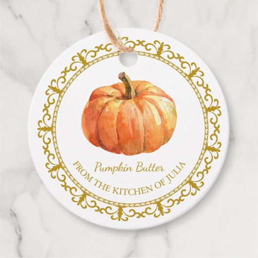  Zelfgemaakte Pompoenboter Hang Label l Wit (Voorkant)