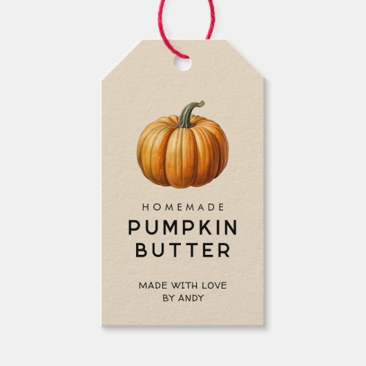 Zelfgemaakte pompoenboter label cadeaulabel (Voorkant)