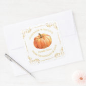  zelfgemaakte pompoenboter vierkant label (Envelop)