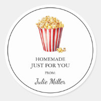 Zelfgemaakte popcorn label uitsluitend voor jou
