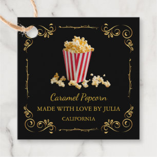 zelfgemaakte Popcorn Square Hang Label