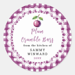 Zelfgemaakte Pruimen Crumble Reep Label