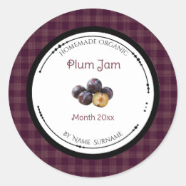 Zelfgemaakte Pruimenjam Label Sticker