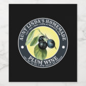  zelfgemaakte pruimenwijn label Sjabloon Wijn Etiket (Enkel label)