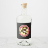 Zelfgemaakte Raspberry Azijn Label Sjabloon Likeurfles Etiket (Voorkant)