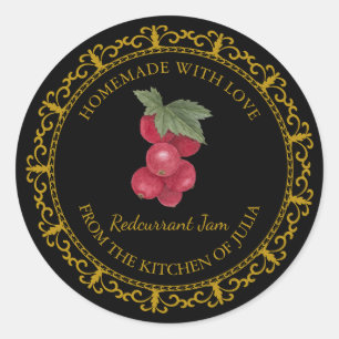  Zelfgemaakte Redcurrant Jam Label L Zwart