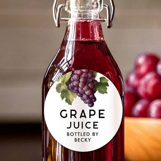 Zelfgemaakte rode druiven jam label