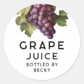Zelfgemaakte rode druiven jam label (Voorkant)