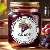 Zelfgemaakte rode druiven Jelly inblikken label