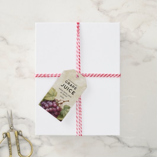 zelfgemaakte rode druiven sap pantry labels cadeaulabel (Met Touw)