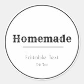 Zelfgemaakte Ronde Minimalistische Sticker (Voorkant)