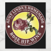 Zelfgemaakte Rozenbottel Wijn Sjabloon Wijn Etiket (Enkel label)