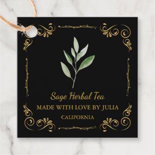  Zelfgemaakte Sage Tea Square Hang Label