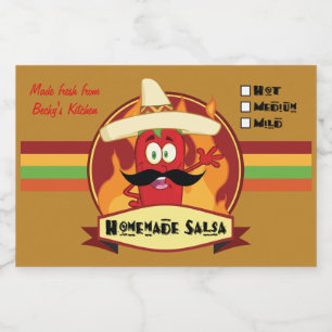 Zelfgemaakte Salsa Etiket (7,62 cm x 5,08 cm)