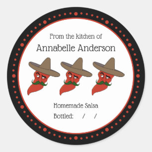 Zelfgemaakte Salsa Modern Minimalistisch Personali Ronde Sticker