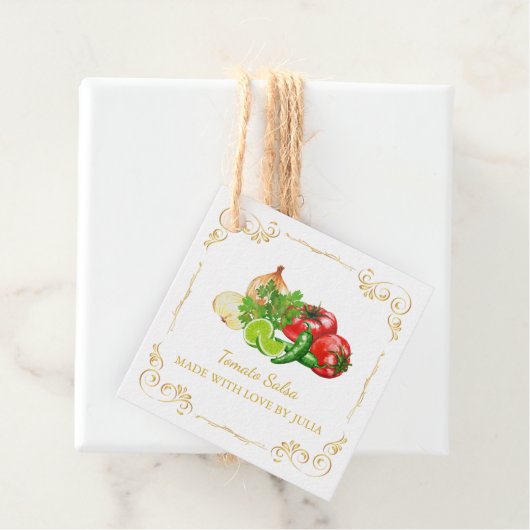  zelfgemaakte Salsa Square Hang Label (In situ)