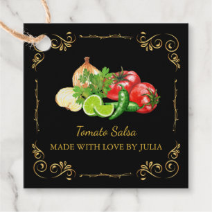  zelfgemaakte Salsa Square Hang Label