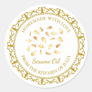  Zelfgemaakte Sesamolie Label L Wit