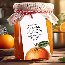 Zelfgemaakte sinaasappel juice pantry labels cadeaulabel