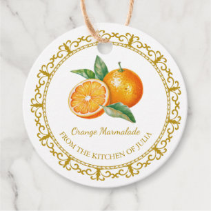 Zelfgemaakte Sinaasappel Marmalade Hang Label Wit