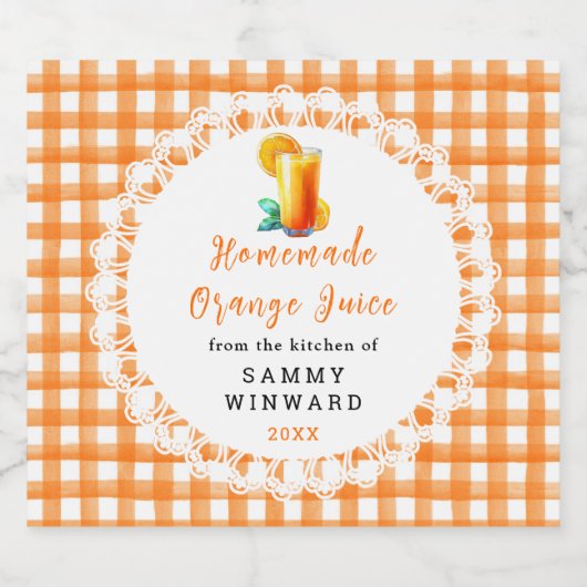 Zelfgemaakte Sinaasappels sap Drink Likeurfles Etiket (Enkel label)
