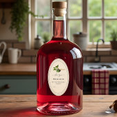 Zelfgemaakte sloe gin met  illustratie ovale sticker