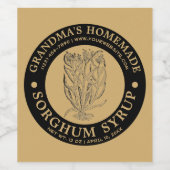 Zelfgemaakte Sorghum siroop Label Sjabloon Wijn Etiket (Enkel label)