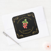  Zelfgemaakte Strawberry Jam Square Label (Envelop)