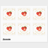  Zelfgemaakte Strawberry Jam Square Label (Vel)
