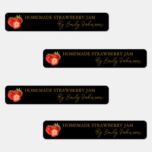 Zelfgemaakte Strawberry Jam Thin Label (Groep)