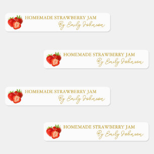Zelfgemaakte Strawberry Jam Thin Label