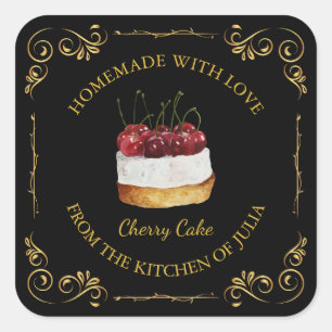 zelfgemaakte Sweet Cake Square Label