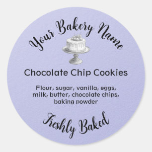 Zelfgemaakte taart Business Baking Label Paarse