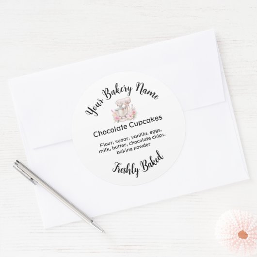 Zelfgemaakte taart Business Logo Baking Label Wit (Envelop)