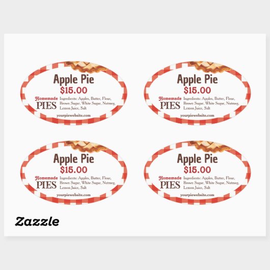 Zelfgemaakte taarten bakkerij | Apple Pie Sticker (Vel)