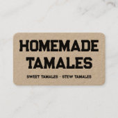 Zelfgemaakte Tamales Kraft Visitekaartje (Voorkant)