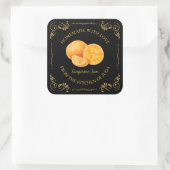  Zelfgemaakte Tangerine Jam Square Label (Tas)