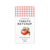Zelfgemaakte tomaat Ketchup conserveringslabel Etiket (Voorkant)