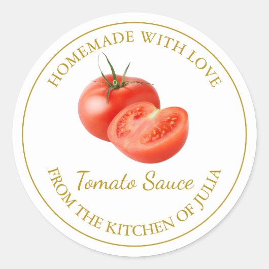 Zelfgemaakte tomatensaus Label | Wit (Voorkant)