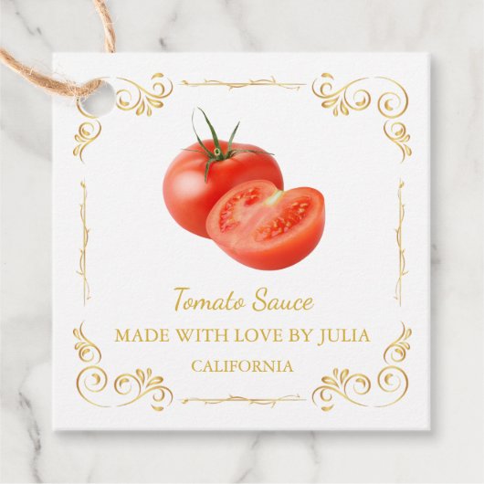  zelfgemaakte tomatensaus Square Hang Label (Voorkant)
