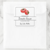 Zelfgemaakte tomatensaus vierkant label (Tas)