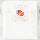  zelfgemaakte tomatensaus vierkant label (Tas)