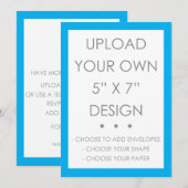 Zelfgemaakte uitnodiging, zelf afdrukken, upload j kaart (Voorkant / Achterkant)